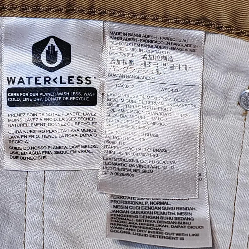 Levis 514 Jeans Mens Khaki Beige Straight Denim 40x32 Fits 41x32 Pants Casual